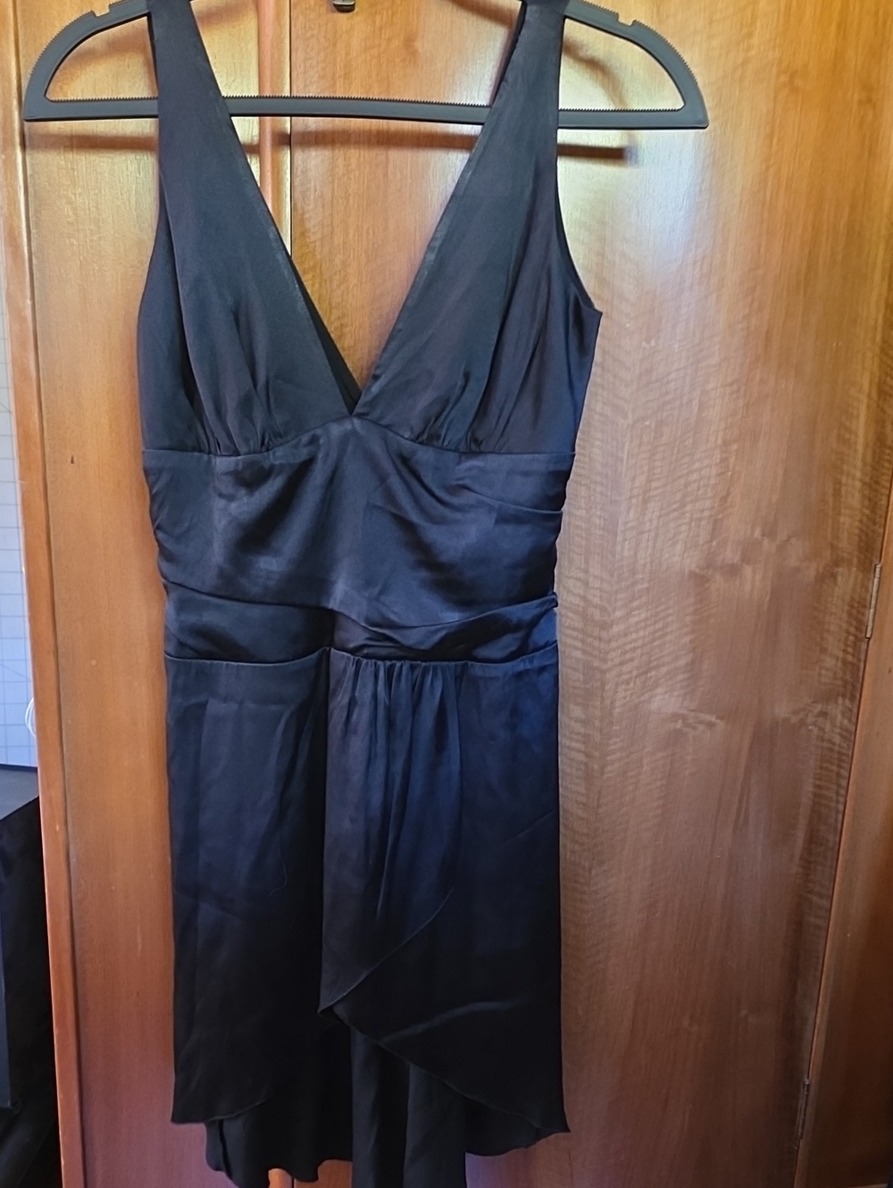 Nicole MILLER Silk Satin Deep V Cocktail Dress